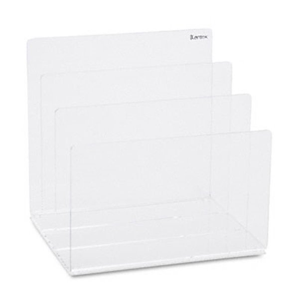 Made-To-Stick Clear Acrylic Desk File- 3 Sections- 8w x 6 1/2d x 7 1/2h- Clear MA195404